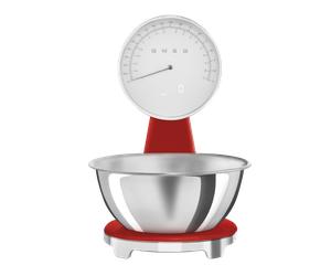 SMEG KSF01RDWW RETRO 50'S STYLE DIGITAL AND ANALOG KITCHEN SCALES IN RED