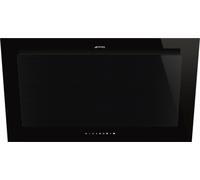 Smeg Linea KV194B3 90cm Chimney Cooker Hood for Ducted/Recirculating Ventilation - Black, Black