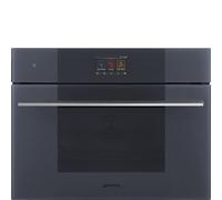 Smeg Linea SO4104M2PG Neptune Grey Built-In Compact Combination Microwave Oven