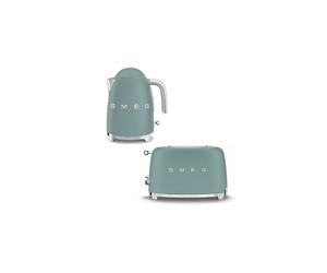 Smeg Matte Bundle Set KLF03 Kettle & TSF01 2 Slice Toaster - Emerald Green