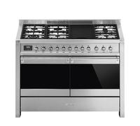 Smeg Opera 120cm Dual Fuel Range Cooker with Electric Griddle - Stainless A4-81