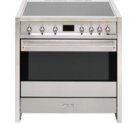 Smeg Opera A1PYID-9 90cm Electric Range Cooker with Induction Hob and Pyrolytic Cleaning - Stainless Steel - A+ Rated, Stainless Steel
