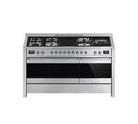 Smeg A5-81 cooker Freestanding cooker Combi Black, Stainless steel
