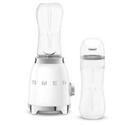 Smeg PBF01WHUK Retro 50’s Style Personal Blender, 2 x Bottles-To-Go, 2 Speed Settings, 600ml, 300W, White