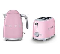 Smeg Pink 50s Style Kettle & 2-Slice Toaster Set - KLF03PKUK + TSF01PKUK EEJB114