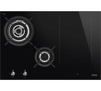 Smeg PM3743D 75cm Classic Frameless Mixed Induction And Gas Hob - BLACK