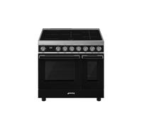 Smeg Portofino CPF92IMBL 90cm Wide Black Induction Freestanding Range Cooker