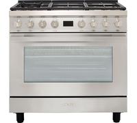 Smeg Portofino CPF9GPX 90cm Dual Fuel Range Cooker with Gas Hob and Pyrolytic Cleaning - Stainless Steel - A+ Rated, Stainless Steel