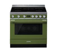 Smeg Portofino CPF9IPOG 90cm Wide Olive Green Induction Freestanding Range Cooker