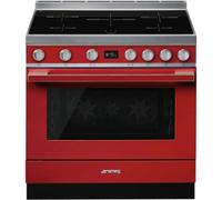 Smeg Portofino CPF9IPR 90cm Wide Red Induction Freestanding Range Cooker