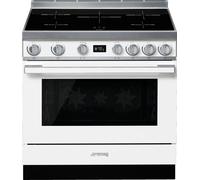 Smeg Portofino CPF9iPWH 90cm wide Electric Range Cooker with Induction Hob and Pyrolytic Cleaning - White - A+ Rated, White