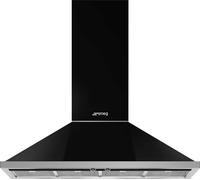 Smeg Portofino KPF12BL 120cm Chimney Cooker Hood - Black, Black