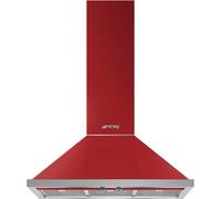 Smeg Portofino KPF9RD 90cm Wide Red Wall-Mounted Cooker Hood