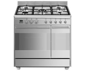 Smeg SCB92MX8 90cm Concert Classic Dual Fuel Range Cooker - Stainless Steel
