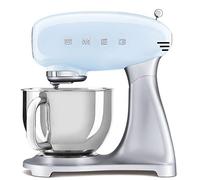 Smeg SMF02PBUK Retro 50's Style Stand Mixer with 4.8L Stainless Steel Bowl, Safety Lock, 10 Variable Speeds, 800W, Pastel Blue