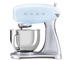 Smeg SMF02PBUK Retro 50's Style Stand Mixer with 4.8L Stainless Steel Bowl, Safety Lock, 10 Variable Speeds, 800W, Pastel Blue