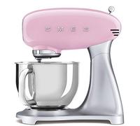 Smeg SMF02PKUK Retro 50's Style Stand Mixer with 4.8L Stainless Steel Bowl, Safety Lock, 10 Variable Speeds, 800W, Pink