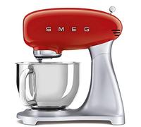 Smeg SMF02RDUK Retro 50's Style Stand Mixer with 4.8L Stainless Steel Bowl, Safety Lock, 10 Variable Speeds, 800W, Red