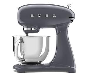 Smeg SMF03GRUK Full Colour Stand Mixer, Retro 50's Style with 4.8L Stainless Steel Bowl, Safety Lock, 10 Variable Speeds, 800W, Grey