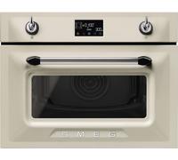 Smeg SO4902M1P Victoria Built-In Combination Microwave Oven, Cream