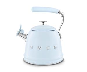 SMEG STOVE TOP WHISTLING KETTLE RETRO 50'S STYLE IN PASTEL BLUE WKF01PB