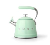Smeg Stovetop Whistling Kettle - 50s Retro Style, 2.3 Liter (10 Cup / 2.4 Quart) Stainless Steel Tea Kettle with Iconic Design & Whistle - Premium Kitchen Statement Piece (New Pastel Green)