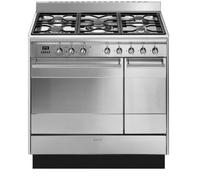 Smeg SUK92MX9-1 cooker Freestanding cooker A Electric Sealed plate Black, Stainless steel