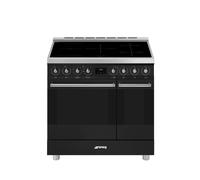 Smeg Symphony C92IPMB2 90cm Electric Range Cooker with Induction Hob and Pyrolytic Cleaning - Matt Black - A/A Rated, Black