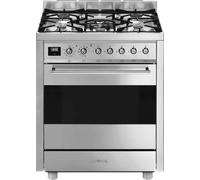 Smeg Symphony C7GPX9 Single Oven Dual Fuel Cooker with Pyrolytic Cleaning - Stainless Steel - A Rated, Stainless Steel