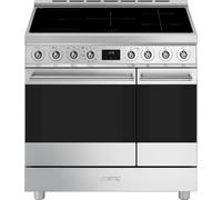 Smeg Symphony C92IPX2 90cm wide Electric Range Cooker with Induction Hob and Pyrolytic Cleaning - Stainless Steel - A Stainless Steel