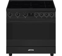 Smeg Symphony C9IMN2 90cm Wide Matt Black Induction Freestanding Range Cooker