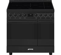 Smeg Symphony Classic C92IPN2 90cm Wide Matt Black Induction Freestanding Range Cooker