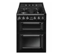 Smeg TR62BL - Black 4 Zone Dual Fuel Cooker - A/A energy