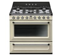 Smeg TR90P9 Gloss Cream 90Cm Victoria Gloss Cream Single Cavity Dual Fuel Traditional Cooker