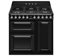 Smeg TR93BL 90cm Victoria Dual Fuel Range Cooker- Black