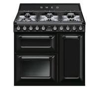 Smeg TR93BL 90cm Victoria Dual Fuel Range Cooker - Black