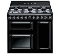 Smeg TR93BL 90cm Victoria Dual Fuel Range Cooker - BLACK
