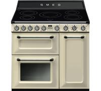 Smeg TR93IP2 Victoria Cream 90cm Induction Range Cooker, A Rated A