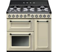 Smeg TR93P Victoria 90cm Dual Fuel Range Cooker, Cream, A Rated A