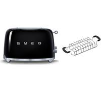 Smeg TSF01 2 Slice Toaster + TSBW01 Bun Warmer Bundle - Black