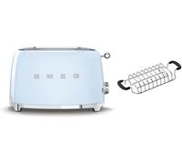 Smeg TSF01 2 Slice Toaster + TSBW01 Bun Warmer Bundle - Pastel Blue