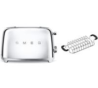 Smeg TSF01 2 Slice Toaster + TSBW01 Bun Warmer Bundle - Stainless Steel