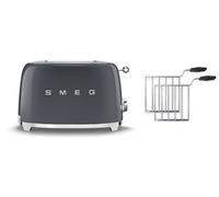 Smeg TSF01 2 Slice Toaster + TSSR01 2-Sandwich Racks Bundle - Grey