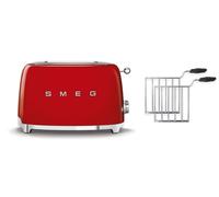 Smeg TSF01 2 Slice Toaster + TSSR01 2-Sandwich Racks Bundle - Red