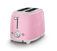 (Red) Smeg TSF01 2 Slice Toaster + TSSR01 2-Sandwich Racks Bundle