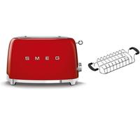 Smeg TSF01 2 Slice Toaster + TSBW01 Bun Warmer Bundle - Red