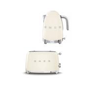 Smeg Tsf01 & Klf04 2-Slice Toaster & 1.7L Variable Temperature Kettle In Cream