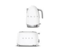 Smeg TSF01 & KLF04 2-Slice Toaster & 1.7L Variable Temperature Kettle in White Smeg White