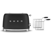 Smeg TSF01 Matte 2 Slice Toaster + TSSR01 2-Sandwich Racks Bundle - Matte Black