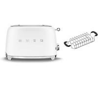 Smeg TSF01 Matte 2 Slice Toaster + TSBW01 Bun Warmer Bundle - Matte White